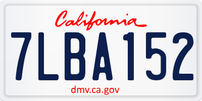 CA license plate 7LBA152