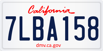 CA license plate 7LBA158
