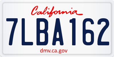 CA license plate 7LBA162