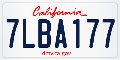 CA license plate 7LBA177
