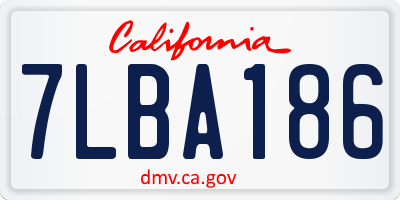 CA license plate 7LBA186