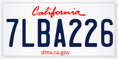 CA license plate 7LBA226