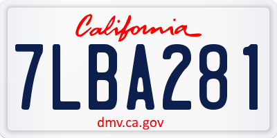 CA license plate 7LBA281