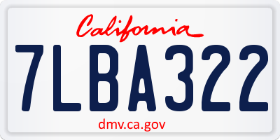 CA license plate 7LBA322