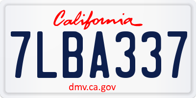CA license plate 7LBA337