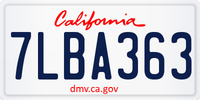 CA license plate 7LBA363