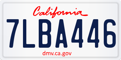 CA license plate 7LBA446