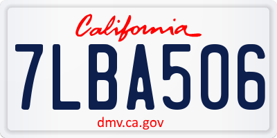 CA license plate 7LBA506