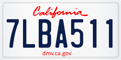 CA license plate 7LBA511