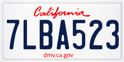 CA license plate 7LBA523