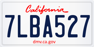 CA license plate 7LBA527