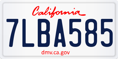 CA license plate 7LBA585