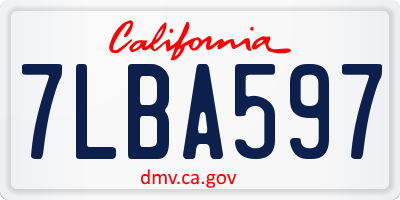 CA license plate 7LBA597