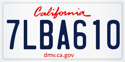 CA license plate 7LBA610