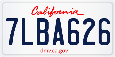 CA license plate 7LBA626