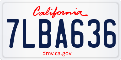 CA license plate 7LBA636