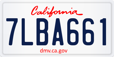 CA license plate 7LBA661