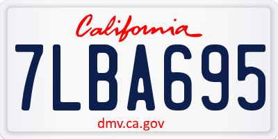 CA license plate 7LBA695