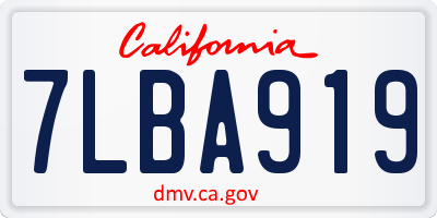 CA license plate 7LBA919