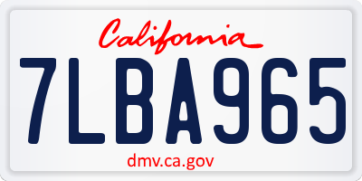 CA license plate 7LBA965