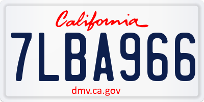 CA license plate 7LBA966