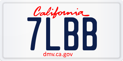 CA license plate 7LBB