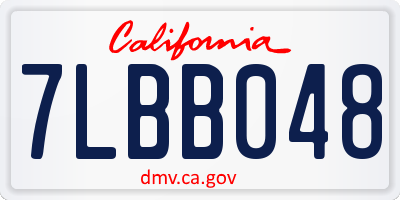 CA license plate 7LBB048