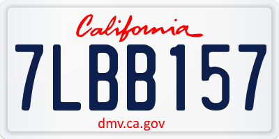 CA license plate 7LBB157