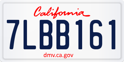 CA license plate 7LBB161
