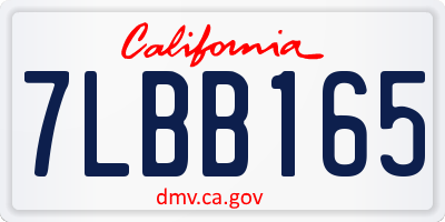 CA license plate 7LBB165