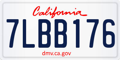 CA license plate 7LBB176