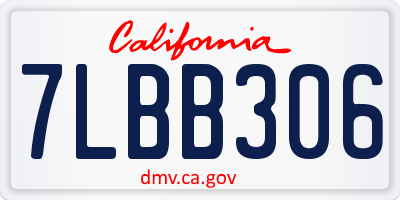 CA license plate 7LBB306