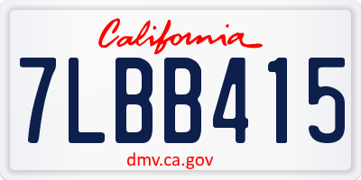 CA license plate 7LBB415