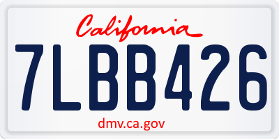CA license plate 7LBB426