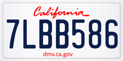 CA license plate 7LBB586