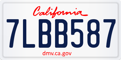 CA license plate 7LBB587