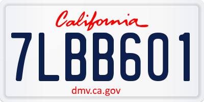 CA license plate 7LBB601