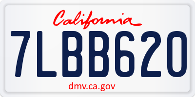 CA license plate 7LBB620