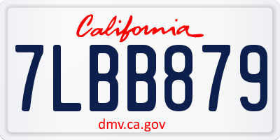 CA license plate 7LBB879