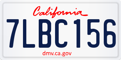 CA license plate 7LBC156