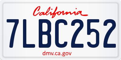 CA license plate 7LBC252