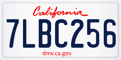 CA license plate 7LBC256