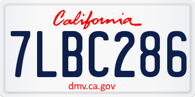 CA license plate 7LBC286