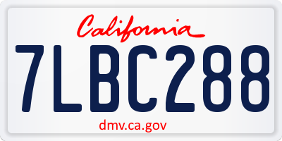 CA license plate 7LBC288
