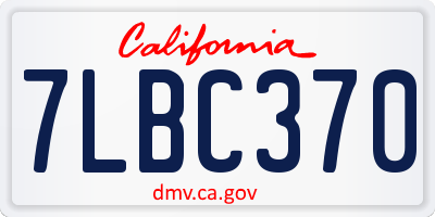 CA license plate 7LBC370