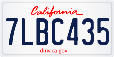 CA license plate 7LBC435