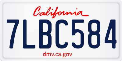 CA license plate 7LBC584