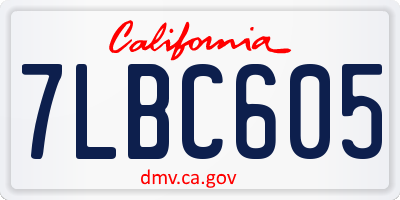 CA license plate 7LBC605