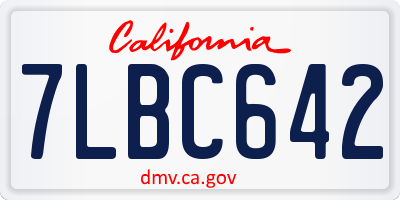 CA license plate 7LBC642