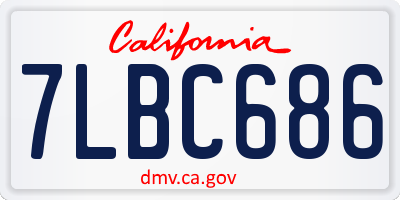 CA license plate 7LBC686